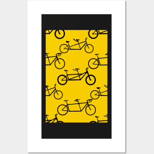 Tandem types pattern - black on yellow Posters and Art